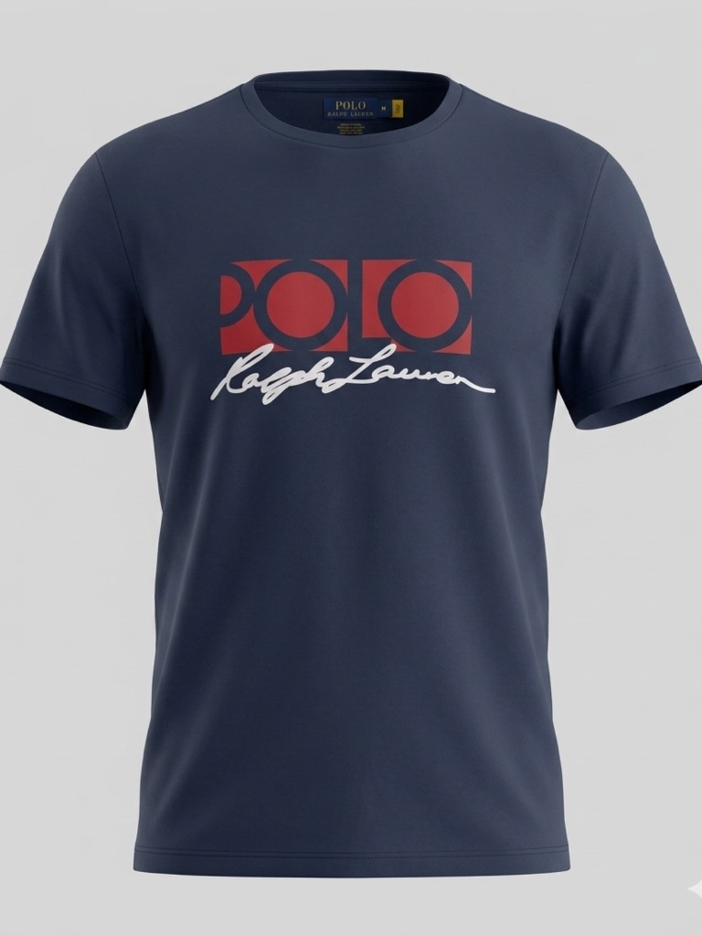 Polo Ralph Lauren Graphic T-Shirt Navy Blue Red Script Logo Classic XL Summer